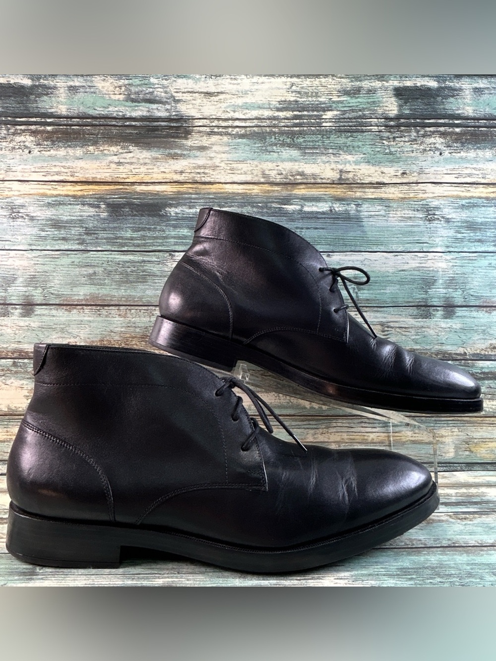 Cole Haan Chukka Boot Mens Size 11M Black Leather Lace Up Ankle Dress